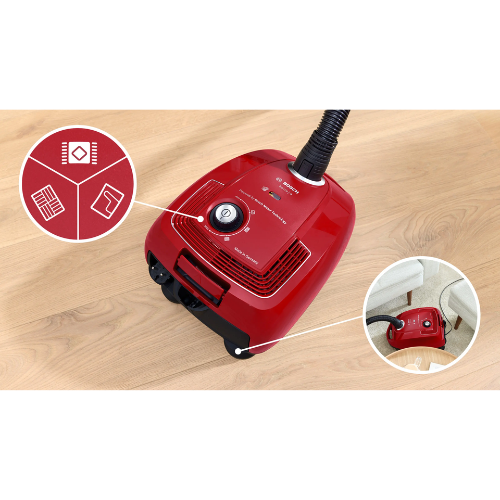 Série 4, Aspirateur avec sac, Rouge BOSCH BGB38RD2 - vue 2