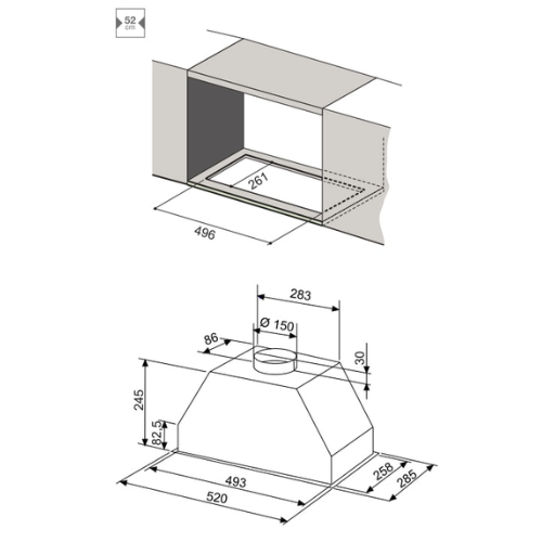 Groupe filtrant 52cm AIRLUX AHF55SI - vue 2