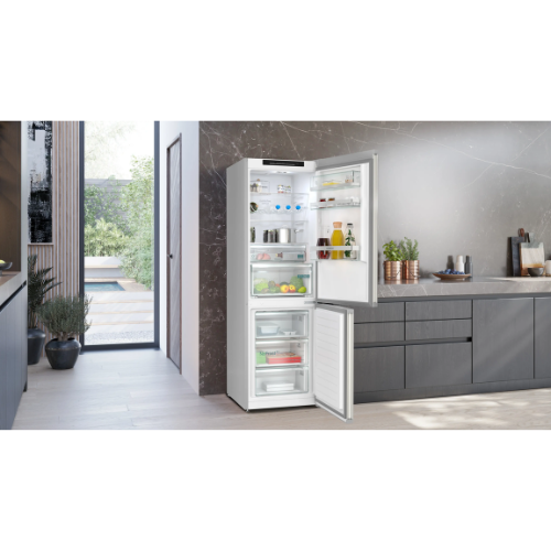 iQ300, Réfrigérateur combiné pose-libre, 186 x 60 cm, Inox SIEMENS KG36NEICF - vue 2