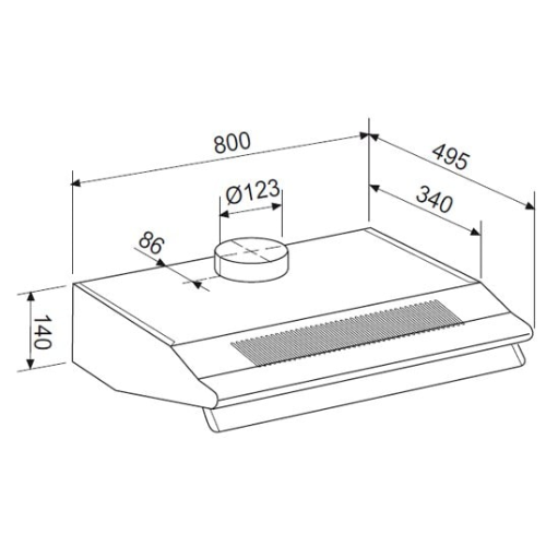 Hotte casquette Inox 80cm AIRLUX AHC85IX