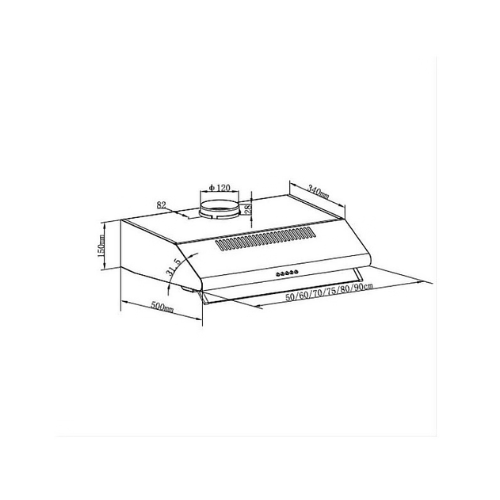Hotte casquette inox Amica AH1416 - vue 2