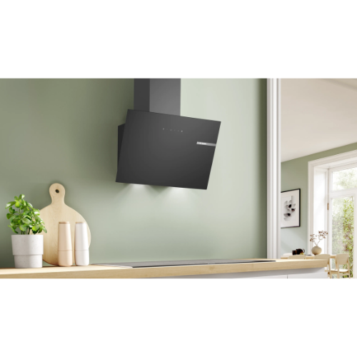 Série 2, Hotte murale, 60 cm, Noir avec finition en verre BOSCH DWK65DK60 - vue 2