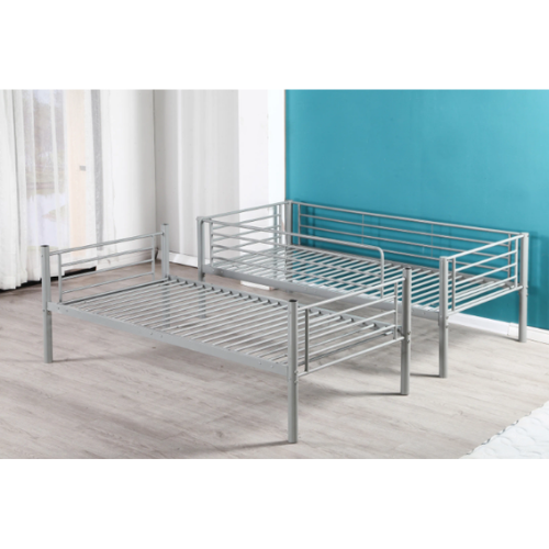 LIT SUPERPOSE SEPARABLE EN METAL LUNA GRIS 90x190 + 90x190cm EURODESIGN LUNA 1+1 G - vue 2