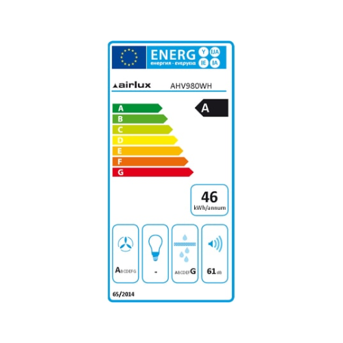 Hotte Plan De Travail Télescopique 90 Cm en Verre blanc/inox Airlux AHV980WH - vue 2