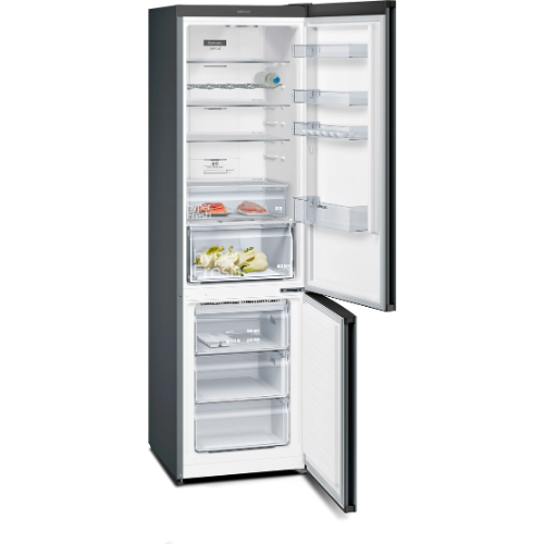 iQ300, Réfrigérateur combiné pose-libre, 203 x 60 cm, Acier inox noir SIEMENS KG39NXXEB - vue 2