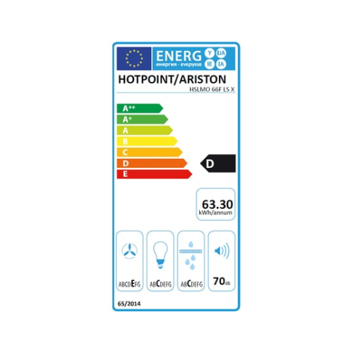 Hotte Standard Hotpoint Ariston HSLMO 66F LS KEM - vue 2