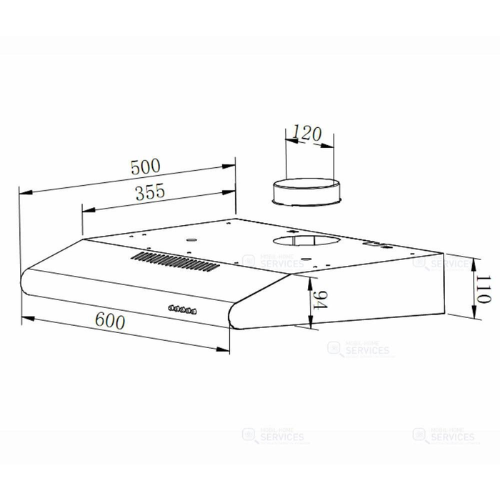 HOTTE CASQUETTE 60 CM GLEM GHC623WH - vue 2