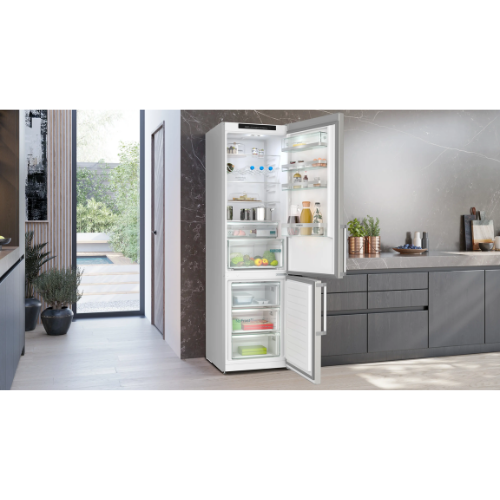 iQ300, Réfrigérateur combiné pose-libre, 203 x 60 cm, Inox SIEMENS KG39NEICU - vue 2