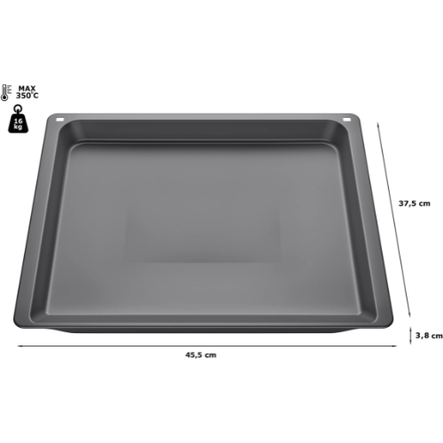 Lèchefrite anthracite émaillé pour four, 38 x 455 x 375 mm, BOSCH HEZ632070 - vue 2