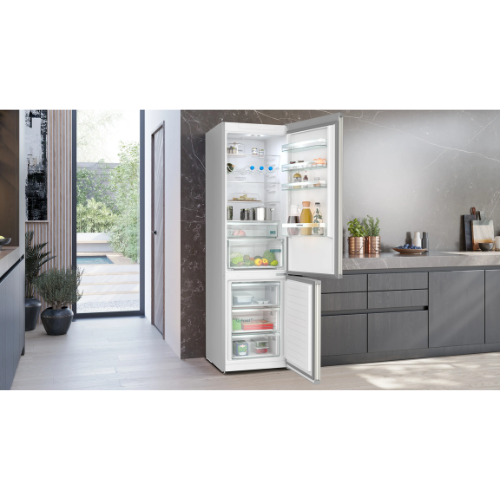 iQ300, Réfrigérateur combiné pose-libre, 203 x 60 cm, Inox SIEMENS KG39NXIDF - vue 2