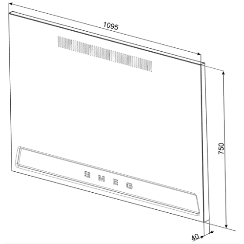 Crédence Murale 100 cm Inox SMEG KIT1TR41X - vue 2