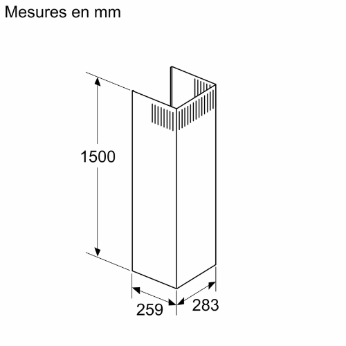 Extension de la cheminée 1000 mm pour hotte, Noir NEFF Z51BXL0S1 - vue 2