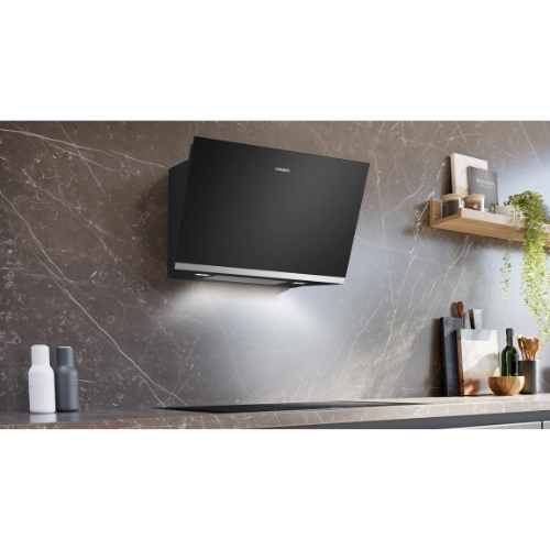iQ500, Hotte murale, 80 cm, Noir avec finition en verre SIEMENS LC81JAN60 - vue 2