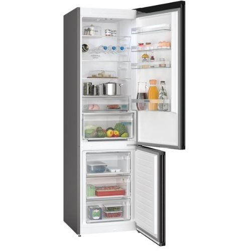 i iQ300, Réfrigérateur combiné pose-libre, 203 x 60 cm, Acier inox noir SIEMENS KG39NXXDF - vue 2