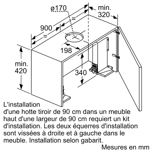 Kit de Montage Pour Hotte Neff Z54TM90X0 - vue 2