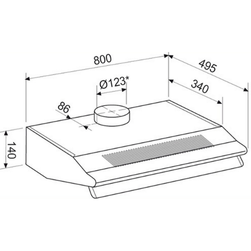 Hotte Casquette 60 Cm en Inox Airlux AHC65IX - vue 2