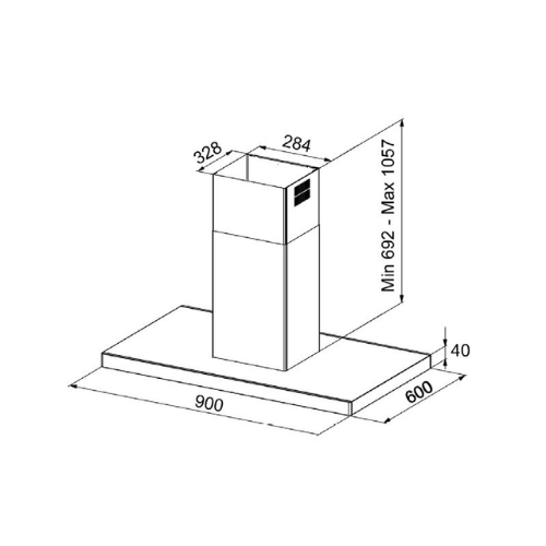 Hotte îlot box fine 90 cm AIRLUX AHIBF971IX - vue 2