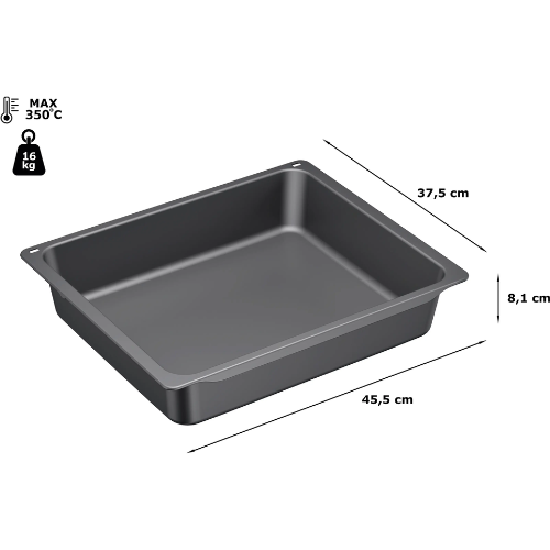Lèchefrite professionnelle pour four, 81 x 455 x 375 mm, BOSCH HEZ633073 - vue 2
