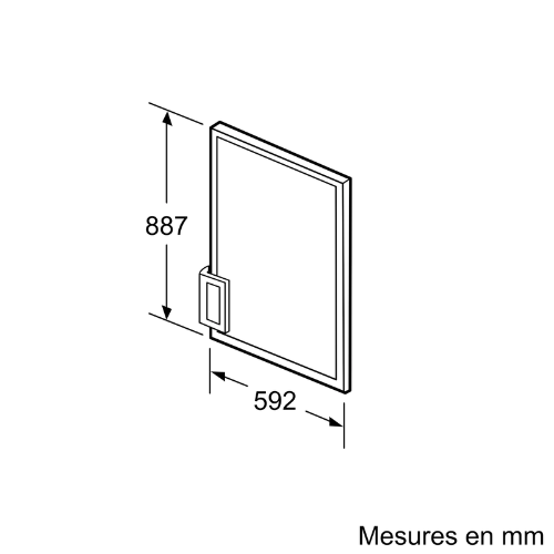 Panneau de porte réfrigérateur KIL22AF30 Bosch KFZ20AX0 - vue 2