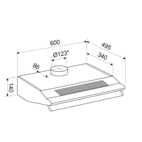 Hotte Casquette 60 CM GLEM GHC630WH - vue 2