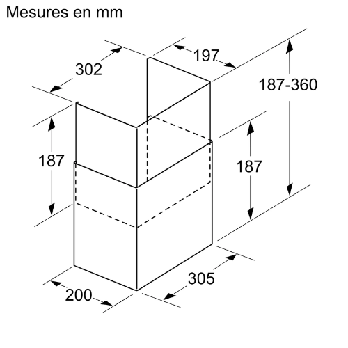 Accessoire pour hottes encastrable BOSCH DWZ0IB5N0 - vue 2