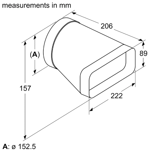 Adapteur de conduit, ⌀ 150 mm, rond-plat SIEMENS HZ9VDSI0 - vue 2