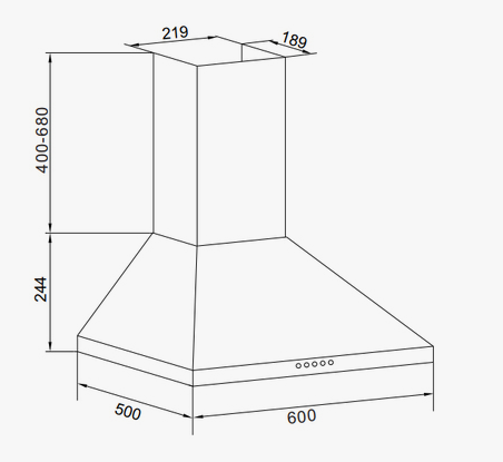 HOTTE DÉCORATIVE MURALE PYRAMIDE 60 CM GLEM GHP645WH - vue 2