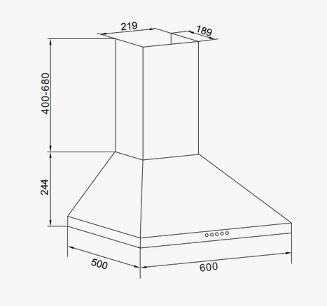 HOTTE DÉCORATIVE MURALE PYRAMIDE 60 CM GLEM GHP645IX - vue 2