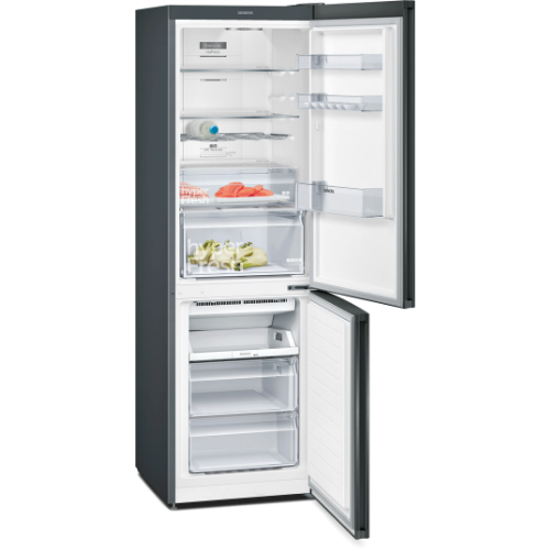 iQ300, Réfrigérateur combiné pose-libre, 186 x 60 cm, Acier inox noir SIEMENS KG36NXXEA - vue 2