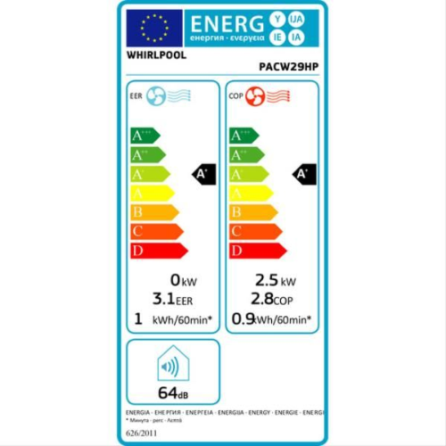 Climatiseur mobile réversible blanc Whirlpool - PACW29HP - vue 2