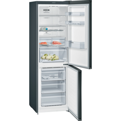 iQ300, Réfrigérateur combiné pose-libre, 186 x 60 cm, Black stainless steel SIEMENS KG36N7XEA - vue 2
