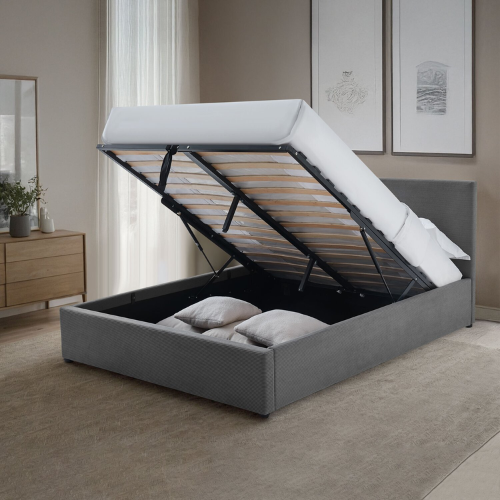 LIT COFFRE VENUS COTELE GRIS 160x200CM EURODESIGN VENUSGRIS160 - vue 2