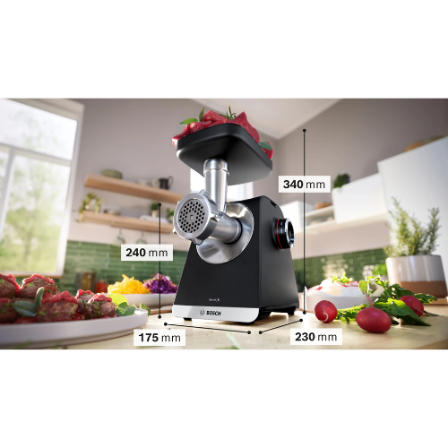 Série 6, Hachoir à viande, MultiPower, 2100 W, Noir, argent métallisé BOSCH MFWS660B - vue 2