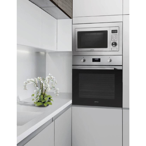 Four multifonction émail lisse Inox anti-trace/verre noir AIRLUX AFE106IX - vue 2