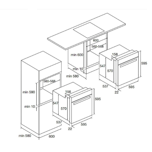 Four métropol multifonction pyrolyse Inox GLEM GFLP103IX - vue 2