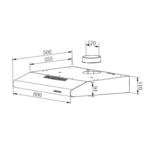 HOTTE CASQUETTE 60 CM GLEM GHC623IX - vue 2