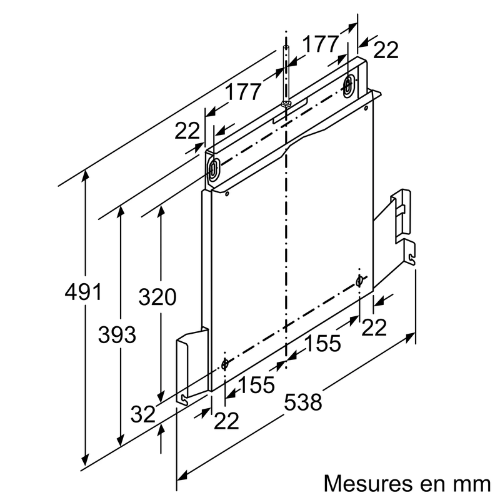 CADRE D'ABAISSEMENT POUR HOTTE BOSCH DSZ4660 - vue 2