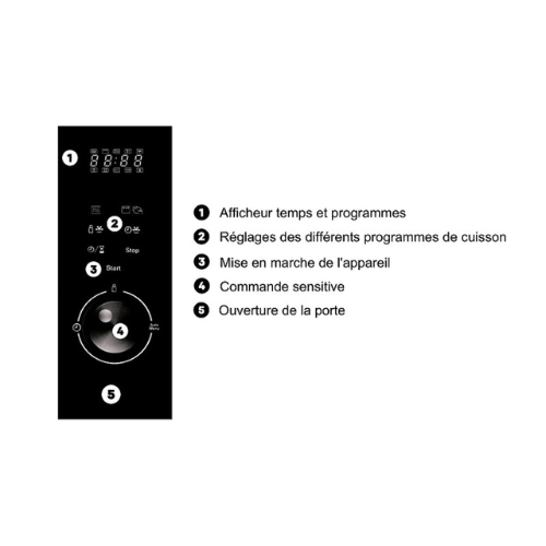 Micro-ondes gril intégrable AIRLUX AMI253BK - vue 2