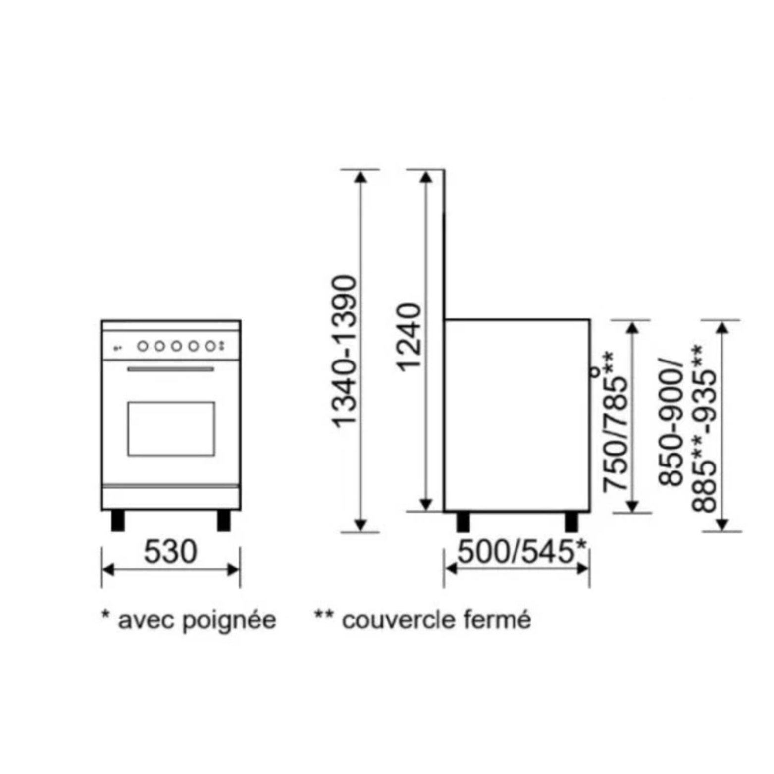 Cuisinière GLEM GA551GWH - vue 2