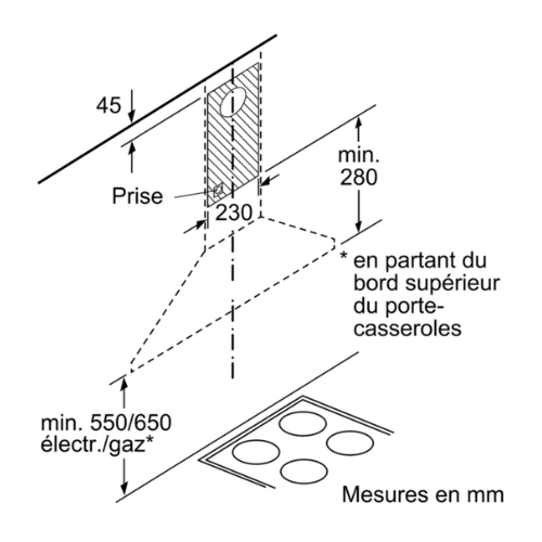 Hotte décorative Pyramide Bosch DWP64BC50 - vue 2
