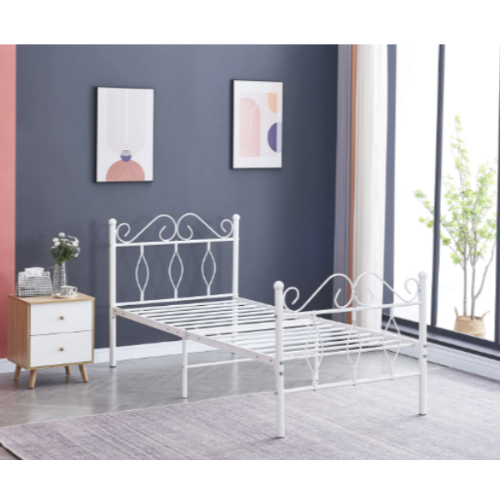 LIT METAL BLANC JULIE 90 X 190 CM EURODESIGN BF7401B90 - vue 2