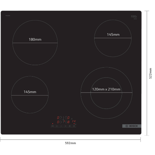 Série 4, Table électrique, 60 cm, Noir, sans cadre BOSCH PKF611BB8E - vue 5