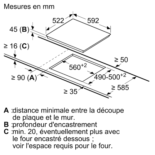 Série 4, Table électrique, 60 cm, Noir, sans cadre BOSCH PKM611BB8E - vue 6
