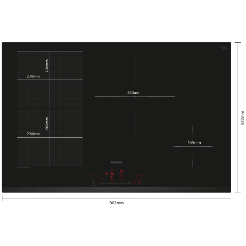 iQ700, Table à induction, 80 cm, Noir, sans cadre SIEMENS EX83RHEC1F - vue 4
