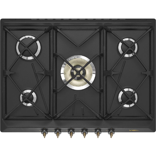 Table de cuisson 5 Feux 70 cm Gaz Anthracite SMEG SRV876AOGH - vue 2