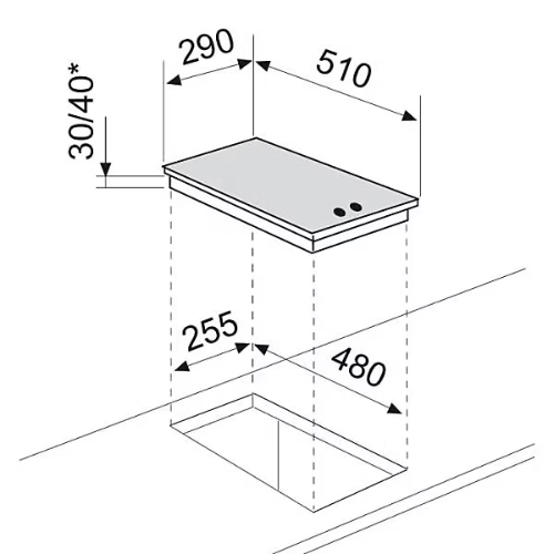 Dominos Émaillées Et Inox GLEM GT320WH - vue 2
