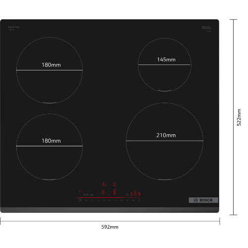 Série 6, Table à induction, 60 cm, Noir, sans cadre BOSCH PIE631HB1E - vue 4