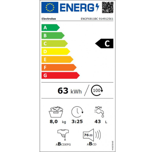 Lave-linge hublot Pose-libre 8.0 kg Electrolux EW2F6811BCEM - vue 5