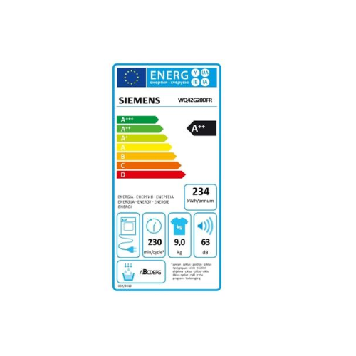 Série 6, Sèche-linge pompe à chaleur, 9 kg BOSCH WQG1420DFR - vue 8