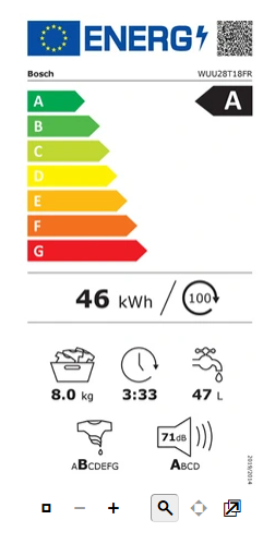 Série 6, Lave-linge front, 8 kg, 1400 trs/min BOSCH WUU28T18FR